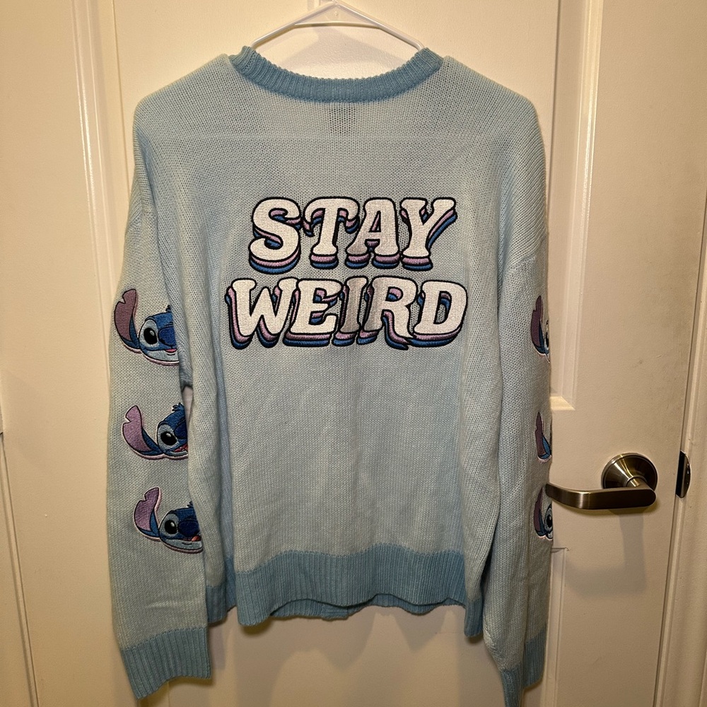 NWOT Her Universe Disney Stitch Stay Weird Ladies Embroidered Cardigan - Picture 11 of 12